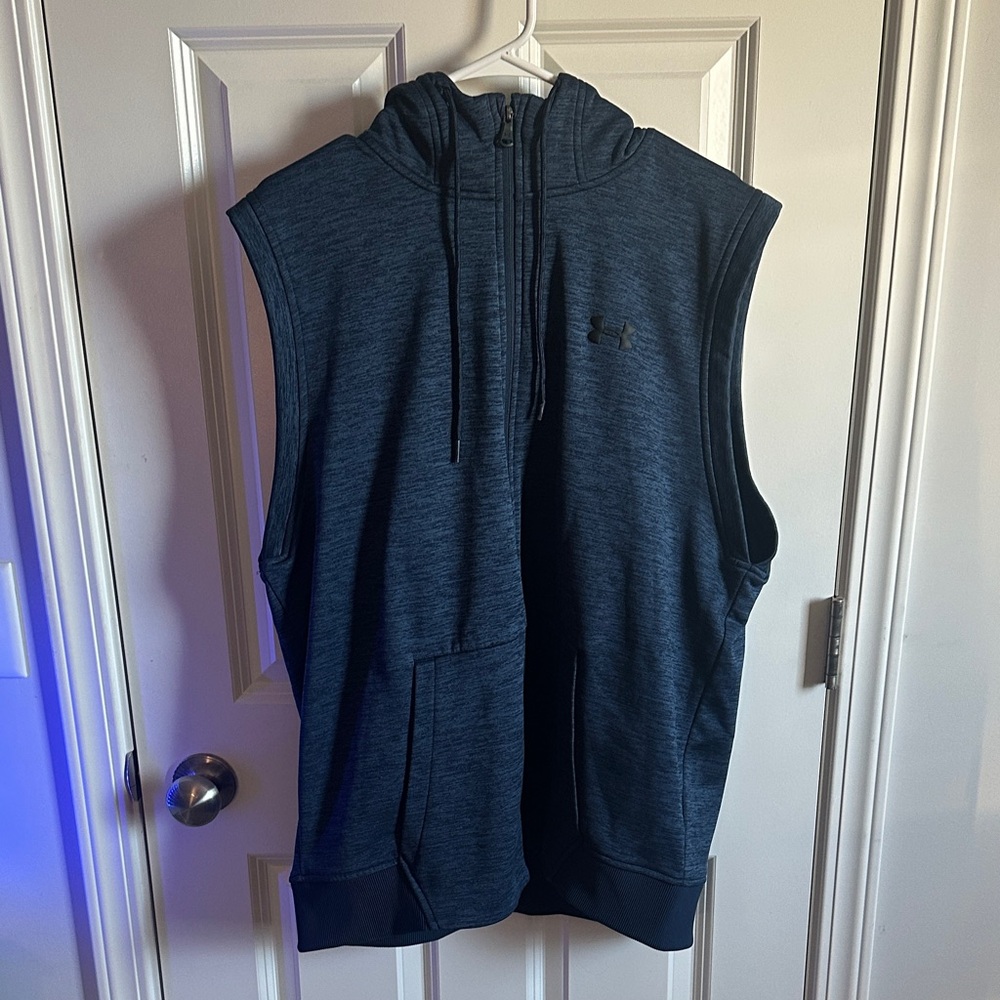 Under Armour Men's Zip Up Sleeveless Sweater - Dark Blue